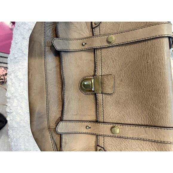 orYANY Brown Leather Pushlock Briefcase Messenger Crossbody Bag - Picture 4 of 10